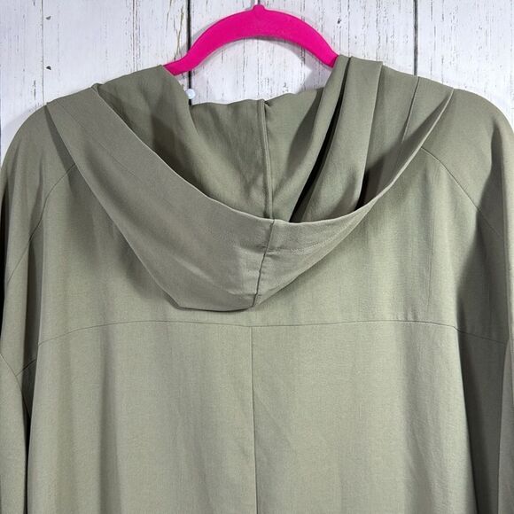 Zara Olive Green Oversized Hoodie Dress with Half Zip Size M Streetwear Edgy - Picture 14 of 16
